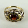 Vintage 10k Gold Filigree Garnet Ring