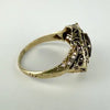 Vintage 10k Gold Filigree Garnet Ring