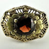 Vintage 10k Gold Filigree Garnet Ring