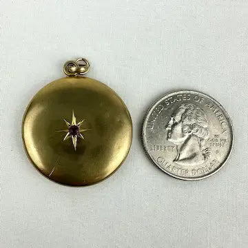 Vintage 10k Gold Locket with Incised Star