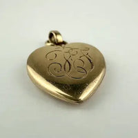 Vintage 10k Gold Monogrammed Heart Locket
