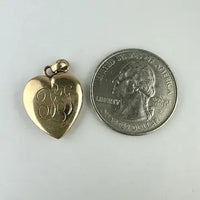 Vintage 10k Gold Monogrammed Heart Locket