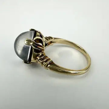 Vintage 10k Gold Star Quartz Ring Size 5.5