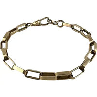 Vintage 10k Rose Gold Paper Clip Chain Bracelet with Gold Filled Clasp