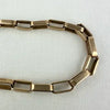 Vintage 10k Rose Gold Paper Clip Chain Bracelet with Gold Filled Clasp