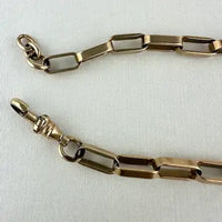 Vintage 10k Rose Gold Paper Clip Chain Bracelet with Gold Filled Clasp