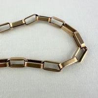 Vintage 10k Rose Gold Paper Clip Chain Bracelet with Gold Filled Clasp