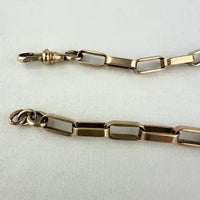 Vintage 10k Rose Gold Paper Clip Chain Bracelet with Gold Filled Clasp