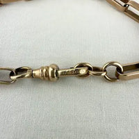 Vintage 10k Rose Gold Paper Clip Chain Bracelet with Gold Filled Clasp