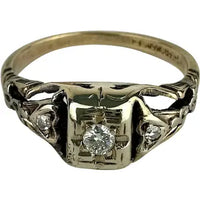 Vintage 14k Gold Diamond Ring Size 4.75