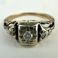 Vintage 14k Gold Diamond Ring Size 4.75