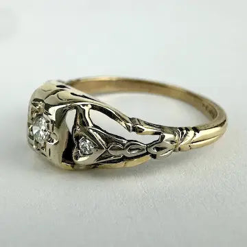 Vintage 14k Gold Diamond Ring Size 4.75