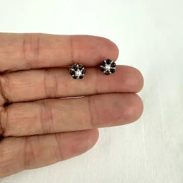 Vintage 14k Gold Garnet and Seed Pearl Earrings