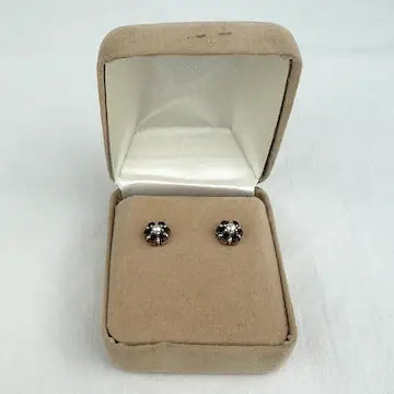 Vintage 14k Gold Garnet and Seed Pearl Earrings