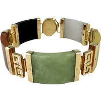 Vintage 14k Gold Jade Link Bracelet