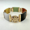 Vintage 14k Gold Jade Link Bracelet