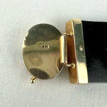 Vintage 14k Gold Jade Link Bracelet