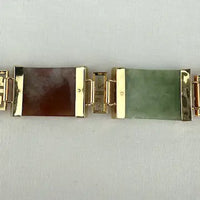 Vintage 14k Gold Jade Link Bracelet