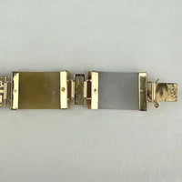 Vintage 14k Gold Jade Link Bracelet
