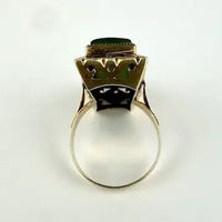 Vintage 14k Gold and Nephrite Jade Ring Size 5.25