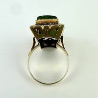 Vintage 14k Gold and Nephrite Jade Ring Size 5.25