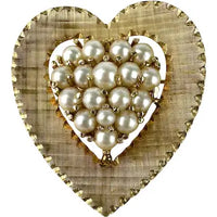 Vintage 14k Gold Pearl Heart Brooch or Pendant