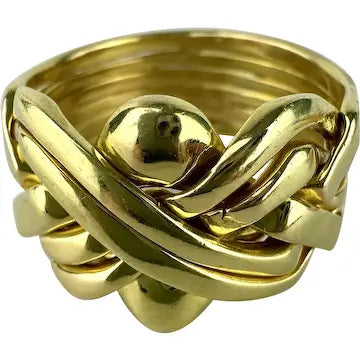 Vintage 14k Gold Signed Puzzle Ring As Found