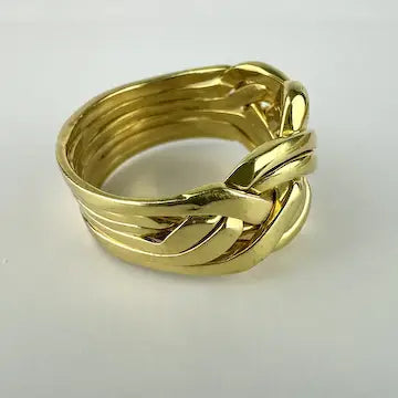 Vintage 14k Gold Signed Puzzle Ring As Found