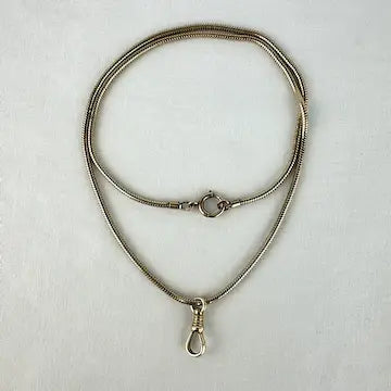 Vintage 14k Gold Snake Chain Necklace with Swivel Clip