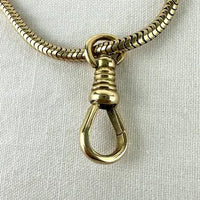 Vintage 14k Gold Snake Chain Necklace with Swivel Clip