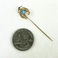 Vintage 14k Gold & Turquoise Phoenix Stick Pin