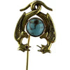 Vintage 14k Gold & Turquoise Phoenix Stick Pin