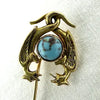 Vintage 14k Gold & Turquoise Phoenix Stick Pin