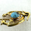 Vintage 14k Gold & Turquoise Phoenix Stick Pin