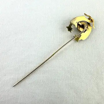 Vintage 14k Gold & Turquoise Phoenix Stick Pin