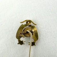 Vintage 14k Gold & Turquoise Phoenix Stick Pin