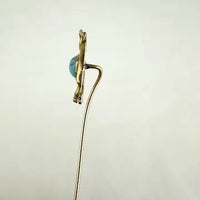 Vintage 14k Gold & Turquoise Phoenix Stick Pin