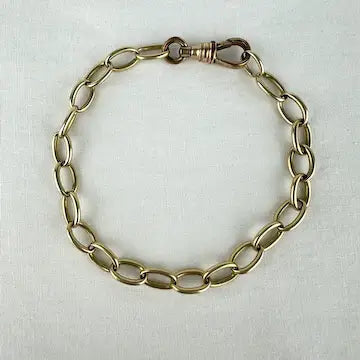 Vintage 14k Large Link Bracelet with Gold Filled Clasp