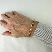 Vintage 14k Large Link Bracelet with Gold Filled Clasp