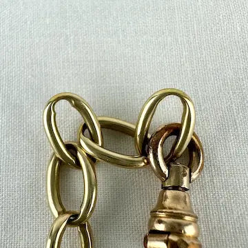 Vintage 14k Large Link Bracelet with Gold Filled Clasp