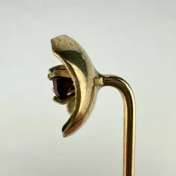 Vintage 14k Yellow Gold Garnet Stick Pin