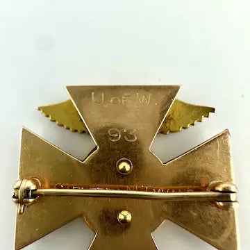 Vintage 1931 14k Gold Enamel Medical Pin