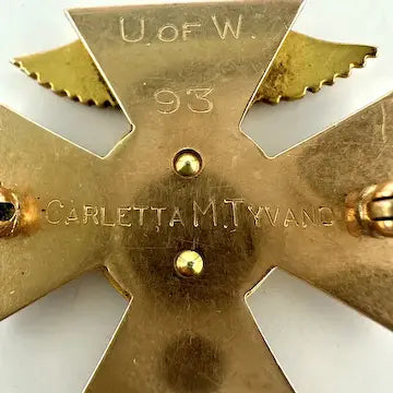 Vintage 1931 14k Gold Enamel Medical Pin