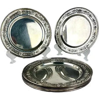 Vintage 6” Sterling Silver International Plates