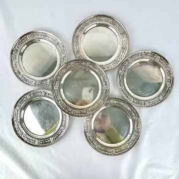 Vintage 6” Sterling Silver International Plates