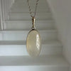 Vintage Agate Pendant Necklace 14k Gold Bezel on a 18k Gold Filled Chain