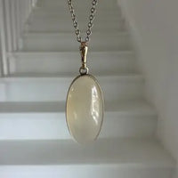 Vintage Agate Pendant Necklace 14k Gold Bezel on a 18k Gold Filled Chain