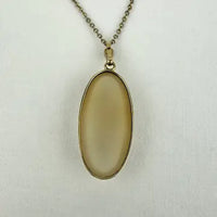 Vintage Agate Pendant Necklace 14k Gold Bezel on a 18k Gold Filled Chain