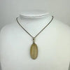 Vintage Agate Pendant Necklace 14k Gold Bezel on a 18k Gold Filled Chain
