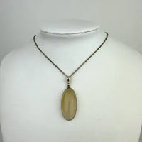 Vintage Agate Pendant Necklace 14k Gold Bezel on a 18k Gold Filled Chain